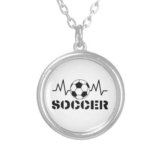 SOCCER SOCCER BALL KEYCHAIN SILVER PLATED NECKLACE (Front)