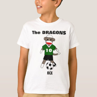 Soccer Sock Monkey T-Shirt (green) - Customized