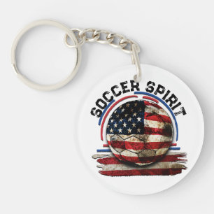 Soccer Spirit USA, American Patriotism Vintage Keychain