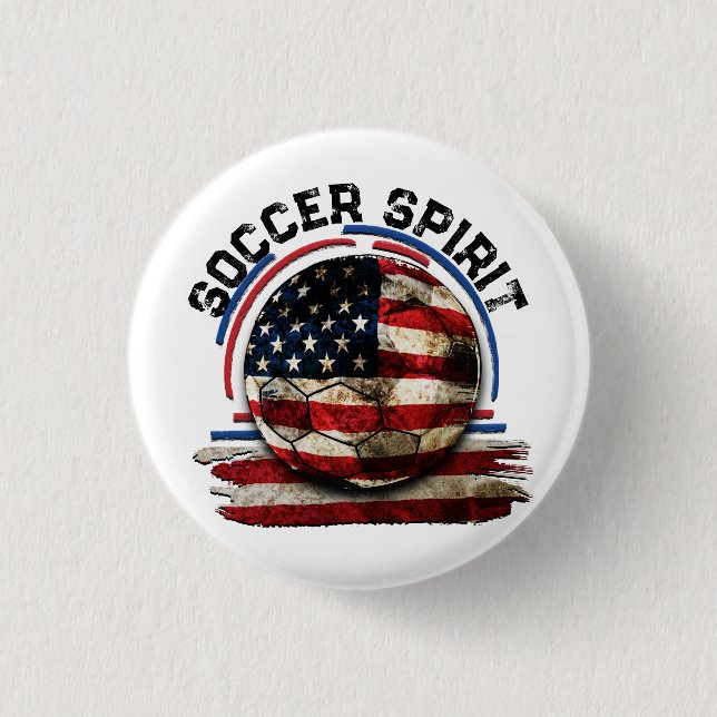 Soccer Spirit USA, American Pride Sports Button (Front)