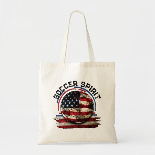 Soccer Spirit USA Distressed USA Flag Tote Bag