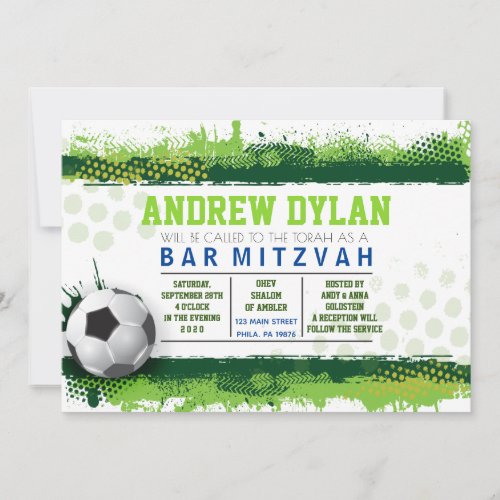 SOCCER SPLASH Bar Mitzvah Invitation