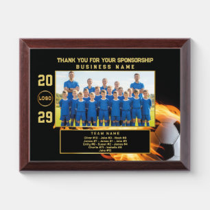 Soccer Sponsor – Personalized Team Appreciation Award Plaque