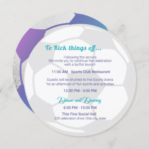 Soccer Sport Bar Mitzvah Details and Info Invitation