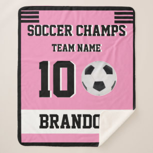 Soccer SPORT Blanket pink personalized player gol
