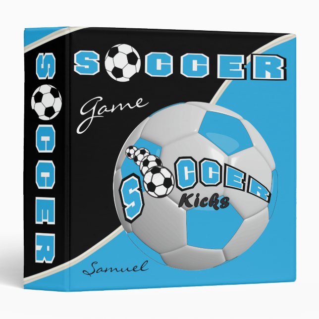 Soccer Sport Game | Baby Blue | DIY Name Binder (Front/Spine)