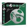Soccer Sport Game | Dark Green | DIY Name 3 Ring Binder