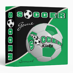 Soccer Sport Game   Green   DIY Name Binder
