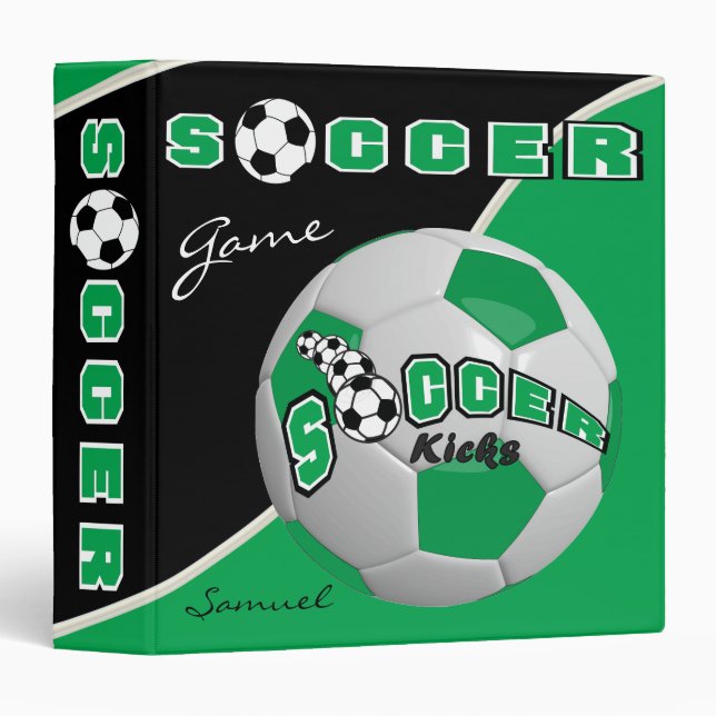 Soccer Sport Game | Green | DIY Name Binder (Front/Spine)