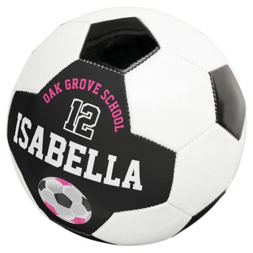Soccer  Sport _ Hot Pink Black and White Soccer Ball