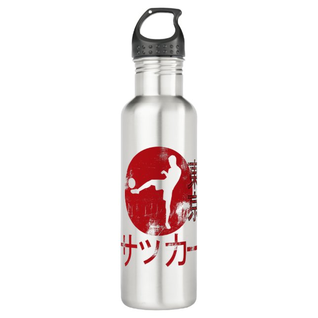 Soccer Sport Japanese Aesthetic Tokyo Flag Gift Stainless Steel Water Bottle (Front)