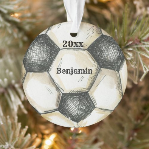 Soccer sport player personalized Christmas Ornament