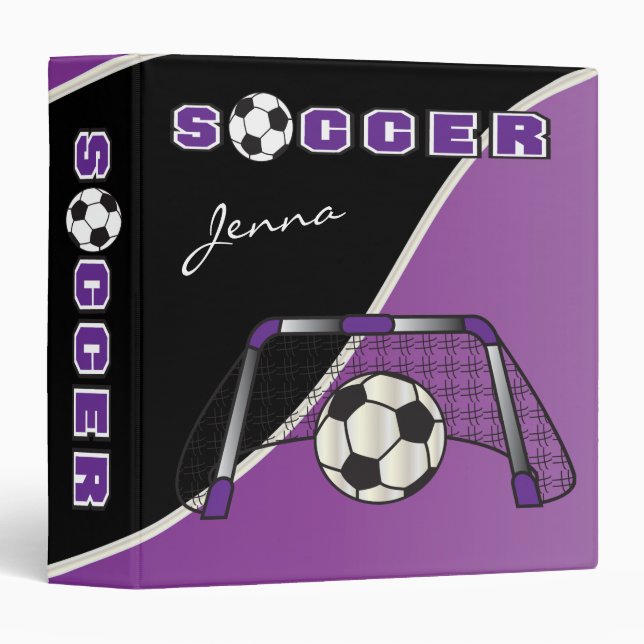 Soccer Sport | Purple | DIY Name Binder (Front/Spine)