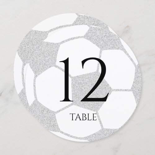 Soccer Sport Silver Table Number
