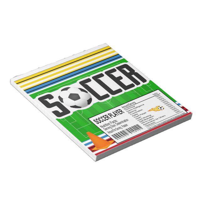 Soccer Sports Birthday Candy Bar Wrapper Favors Notepad (Angled)