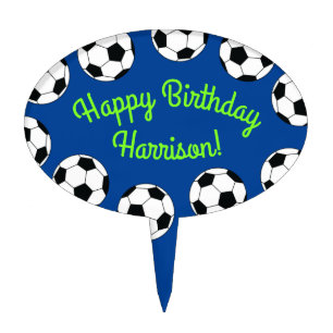 Soccer Sports Birthday Party Cake Topper