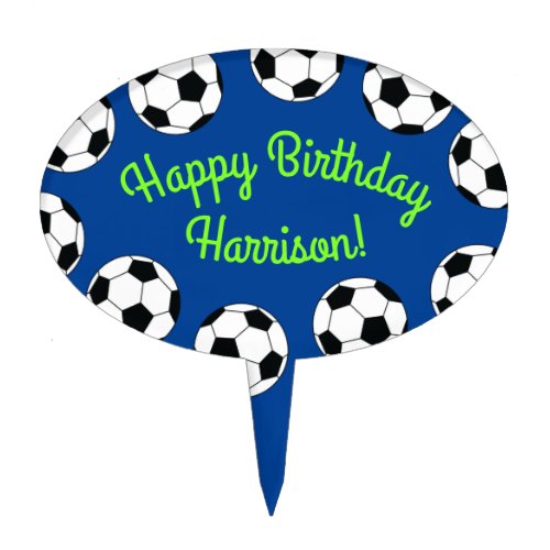 Soccer Sports Birthday Party Cake Topper