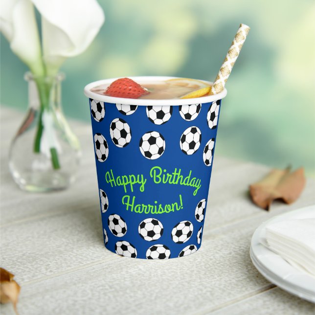 Soccer Sports Birthday Party Paper Cups (Insitu)