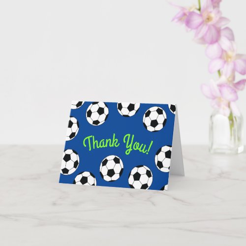 Soccer Sports Birthday Party Thank You Card