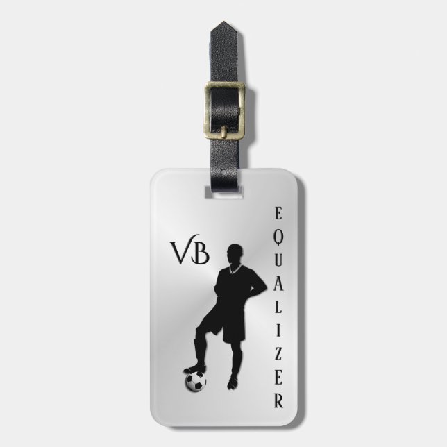 Soccer  / Sports Design Monogram Luggage Tag (Front Vertical)