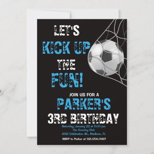 Soccer Sports Game Birthday Party Invitation