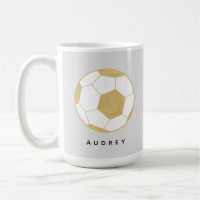 Soccer Sports Gift Custom Name Gold