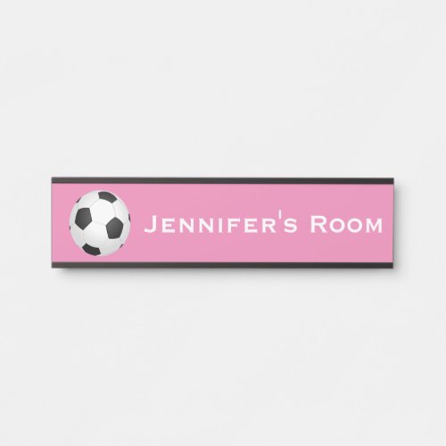 Soccer Sports Girls Room Door Sign Name