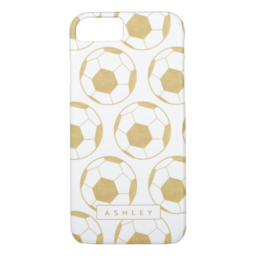 Soccer Sports Gold Custom Name iPhone 87 Case