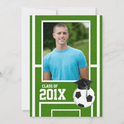 Soccer Sports Graduation Invitation Announcement