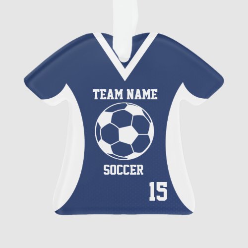 Soccer Sports Jersey Blue with Photo Ornament