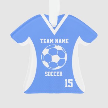 Soccer Sports Jersey Blue With Photo Ornament by tshirtmeshirt at Zazzle