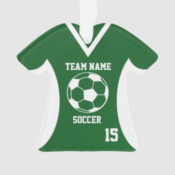 Soccer Sports Jersey Green With Photo Ornament by tshirtmeshirt at Zazzle