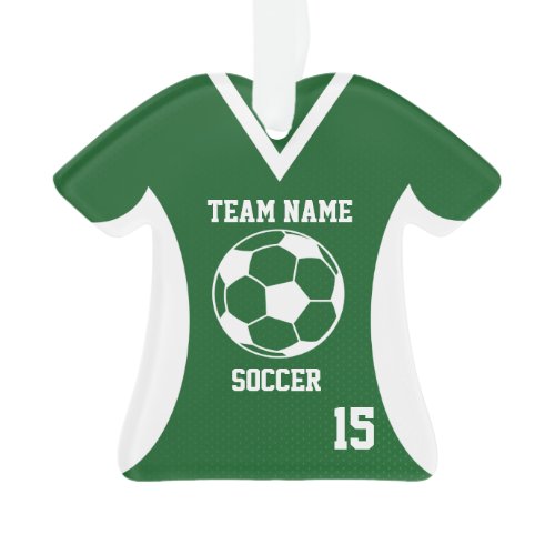 Soccer Sports Jersey Green with Photo Ornament