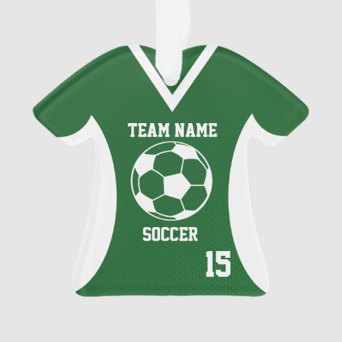 Soccer Sports Jersey Green with Photo Ornament