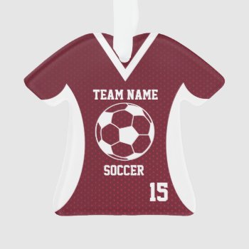 Soccer Sports Jersey Maroon With Photo Ornament by tshirtmeshirt at Zazzle
