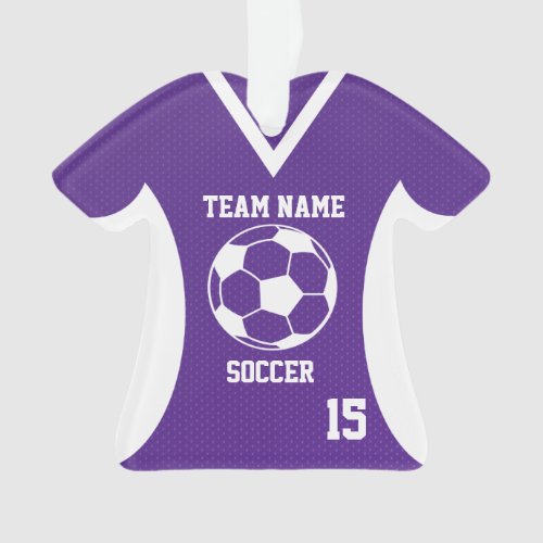 Soccer Sports Jersey Purple with Photo Ornament