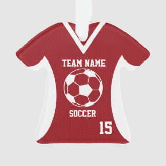 Soccer Sports Jersey Red with Photo Ornament