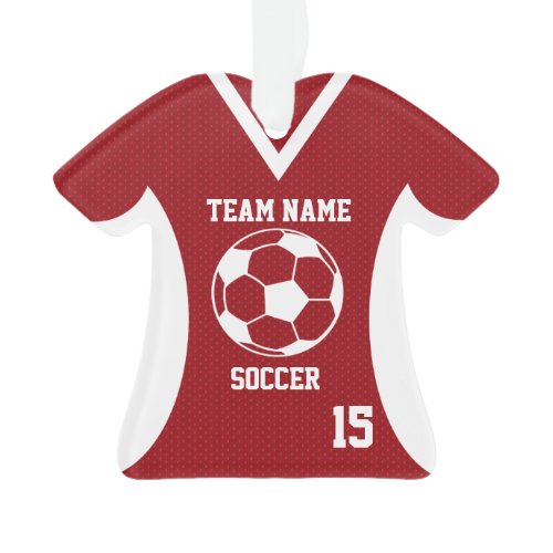Soccer Sports Jersey Red with Photo Ornament