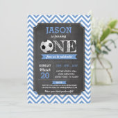 Soccer Sports Party Football 1st Birthday Invite (Standing Front)