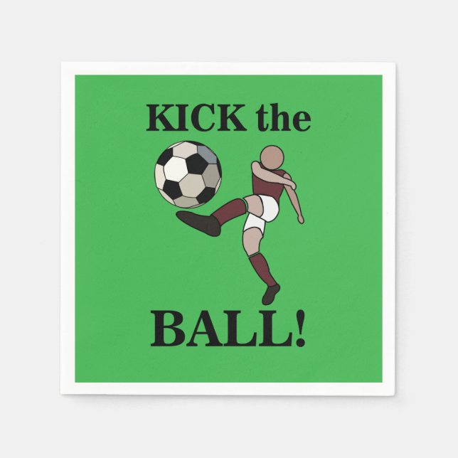 Soccer Sports Player Coach Birthday Party Napkins (Front)