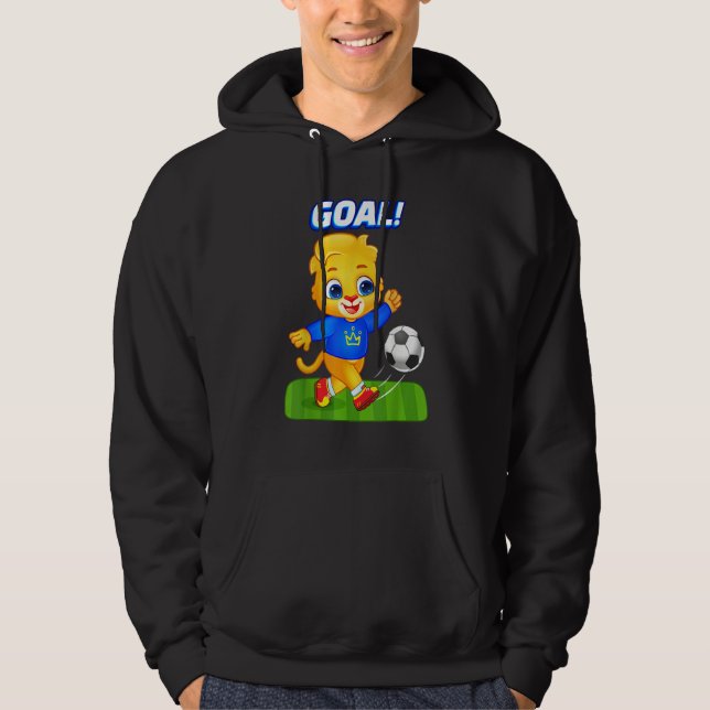 Soccer  Sports Player Lucas Playing Soccer Hoodie (Front)