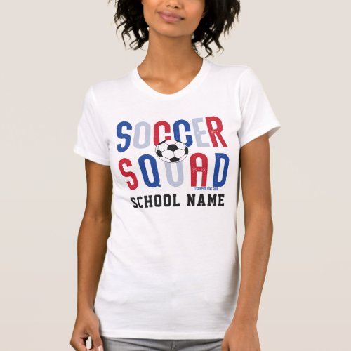Soccer Squad Personalized Team Name Blue Red 2 T_Shirt