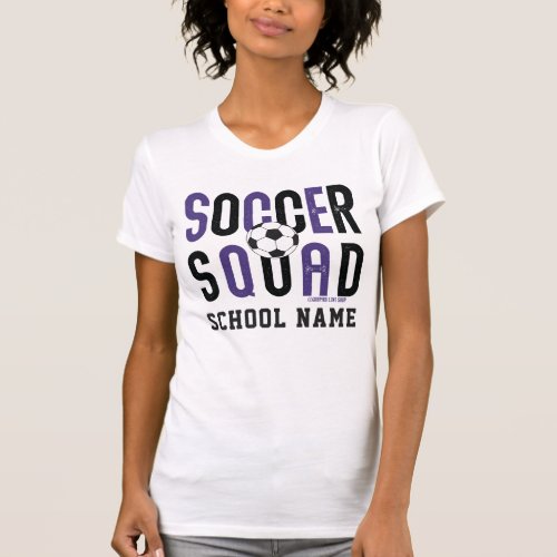 Soccer Squad Personalized Team Name Purple Black T_Shirt
