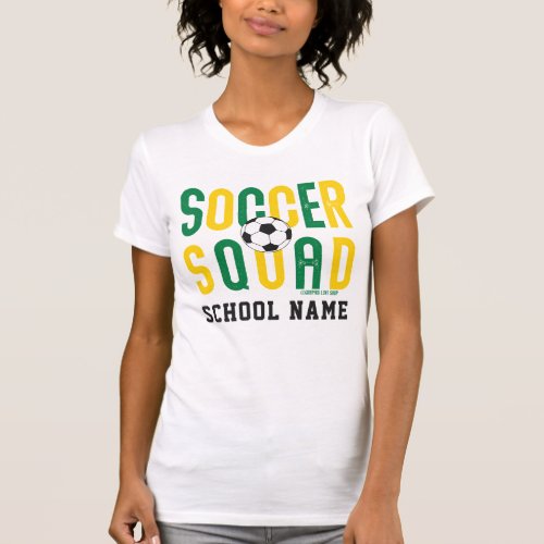 Soccer Squad Personalized Team Name Yellow  Green T_Shirt