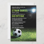 Soccer Stadium at Night Bar Mitzvah Invitation<br><div class="desc">If your son is a soccer enthusiast with dreams of the World Cup, then this Bar Mitzvah invitation that has an image of a nighttime soccer stadium with a glowing Star of David shining down on the green grass and soccer ball may be a perfect way to celebrate his big...</div>