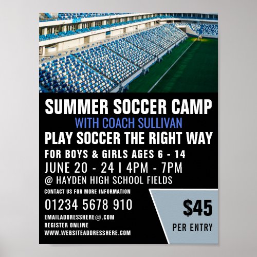 Soccer Stadium Soccer Camp Advertising Poster