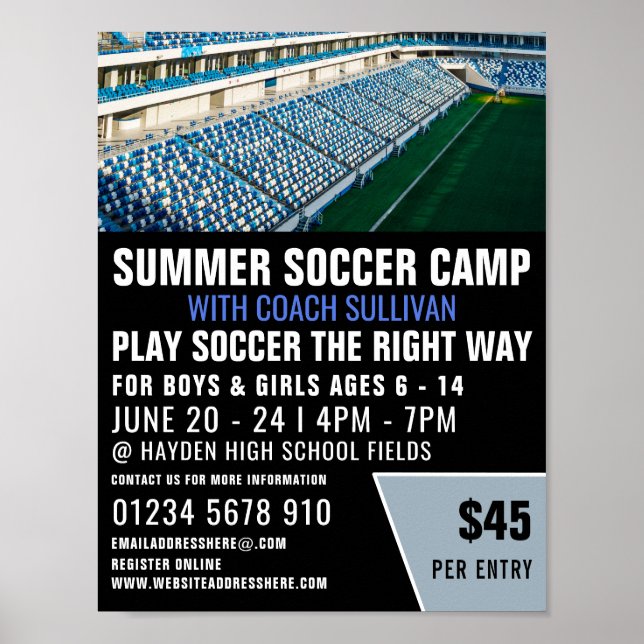 Soccer Stadium, Soccer Camp Advertising Poster (Front)
