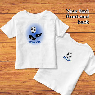 Soccer star add name and double-sided text toddler t-shirt