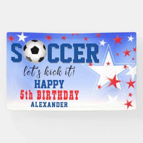 Soccer Star Birthday Party Announcement Banner