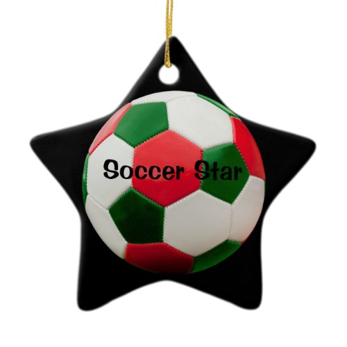 Soccer Star, Christmas Colors, Ornament